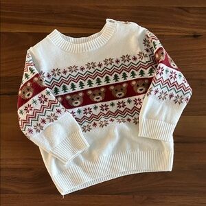 First Impressions Baby Toddler Cozy Bear Christmas Tree Holiday Sweater | 12 m